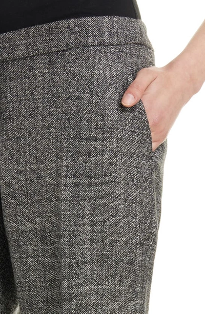 Shop Dries Van Noten Poumas Wool Tweed Ankle Pants In Grey/ Black