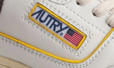 Shop Autry Clc Low Top Sneaker In Wht/gr/yl