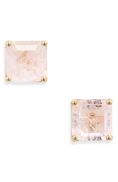 BONY LEVY BONY LEVY 14K GOLD PINK QUARTZ STUD EARRINGS 