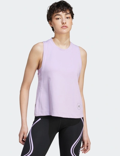 Shop Adidas By Stella Mccartney Logo Tank In Purple