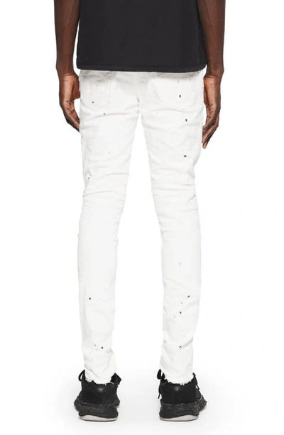 Purple Brand Distressed Low-rise Skinny Jeans In Optic White Paint Blowout