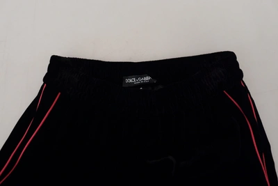 Shop Dolce & Gabbana Black Velvet High Waist Trousers Women's Pants