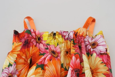 Shop Dolce & Gabbana Blouse Cropped Floral Cotton Tank Women's Top In Multicolor