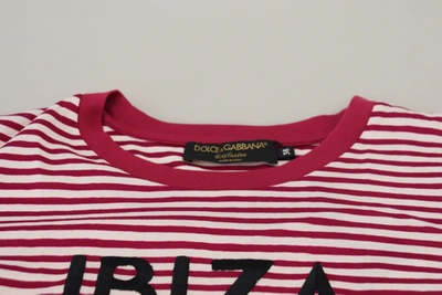 Shop Dolce & Gabbana White Pink Ibiza Exclusive Women's T-shirt