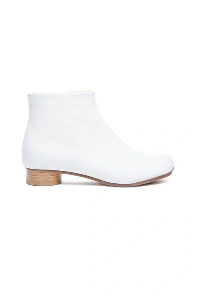Shop Mm6 Maison Margiela Classic Anatomical Ankle Boots In White