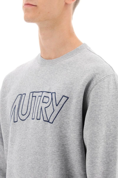 Shop Autry Embroidered Logo Icon Sweatshirt In Grey