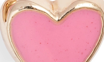 Anzie Enamel Heart Stud Earrings In Pink