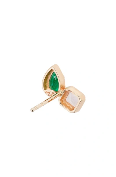 Shop Anzie Mélia Stud Earrings In Green