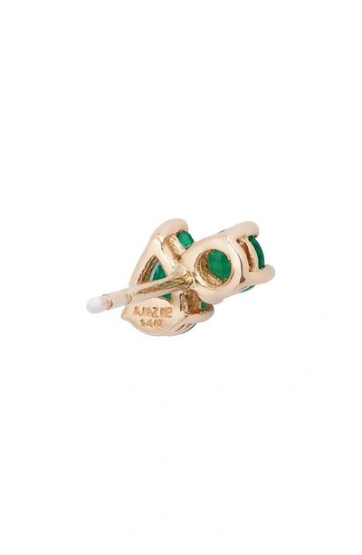 Anzie X Mel Soldera Jumelle Emerald Stud Earrings In Green