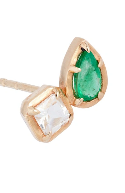 Shop Anzie Mélia Stud Earrings In Green