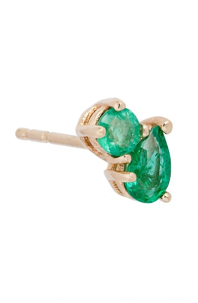 Anzie X Mel Soldera Jumelle Emerald Stud Earrings In Green