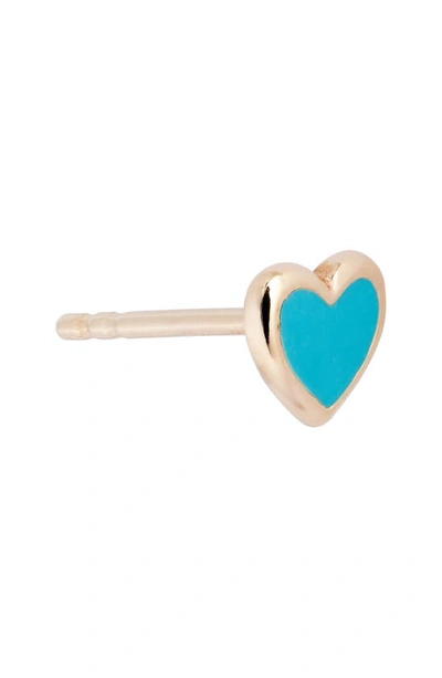 Shop Anzie Enamel Heart Stud Earrings In Blue