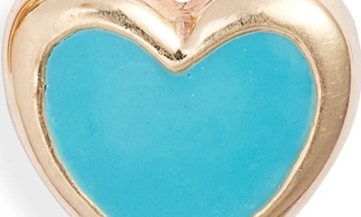 Shop Anzie Enamel Heart Stud Earrings In Blue