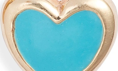 Anzie Enamel Heart Stud Earrings In Blue