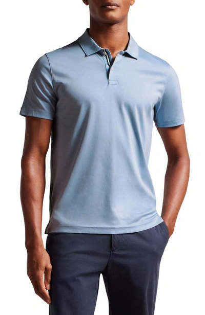 Shop Ted Baker Zeiter Cotton Polo In Pale Blue