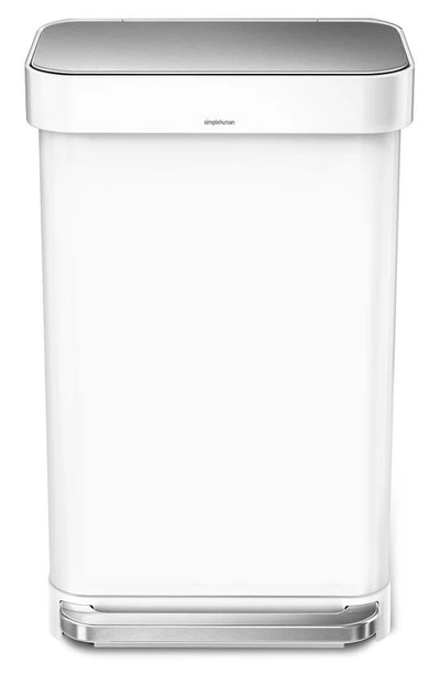 Shop Simplehuman 45l Rectangular Liner Rim Step Trash Can In White