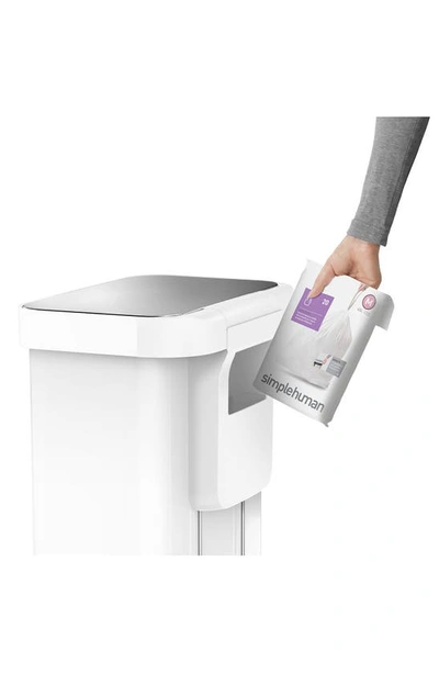 Simplehuman 45l Rectangular Liner Rim Step Trash Can In White