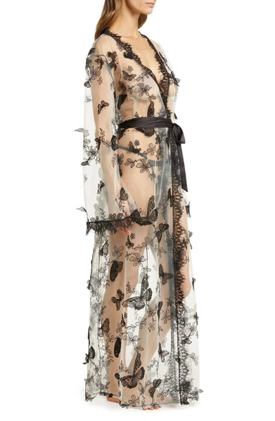 Kilo Brava Sheer Mesh Robe In Black Butterflies | ModeSens