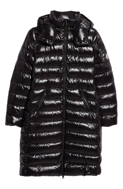 Shop Moncler Moka Quilted Down Long Parka In Black