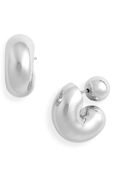 Shop Jenny Bird Tome Medium Hoop Earrings In High Polish Silver