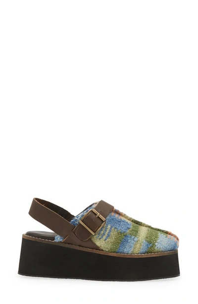 Free People Astrid Platform Slingback In Blue Combo