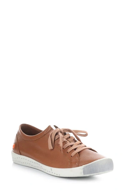 Shop Softinos By Fly London Isla Sneaker In Cognac Washed Leather