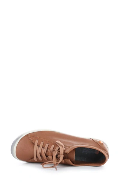 Shop Softinos By Fly London Isla Sneaker In Cognac Washed Leather