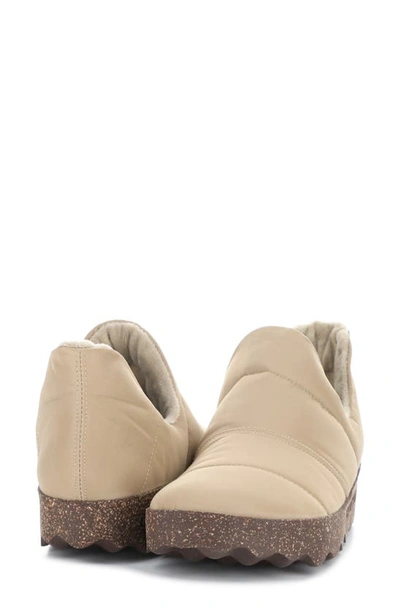 Shop Asportuguesas By Fly London Crus Quilted Slip-on Sneaker In Taupe Nylon