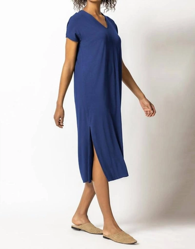Shop Lilla P Double V-neck Maxi Dress In Cobalt In Blue