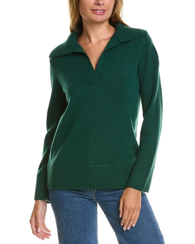 Shop Vince Wide Wool & Cashmere-blend Tunic In Green
