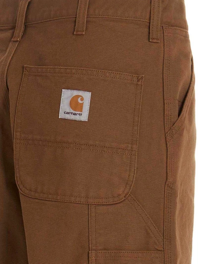 Shop Carhartt Single Knee' Pants Brown