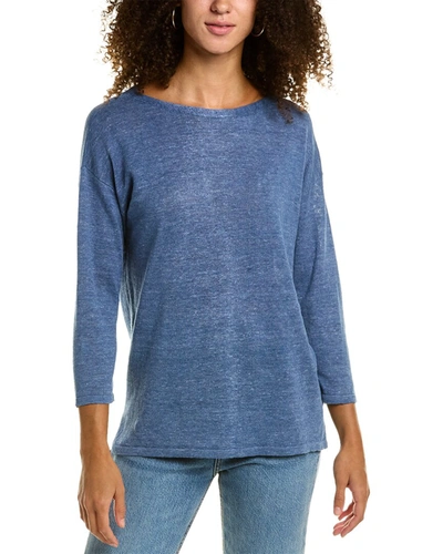 Shop J.mclaughlin J. Mclaughlin Alva Linen Crewneck Sweater In Blue