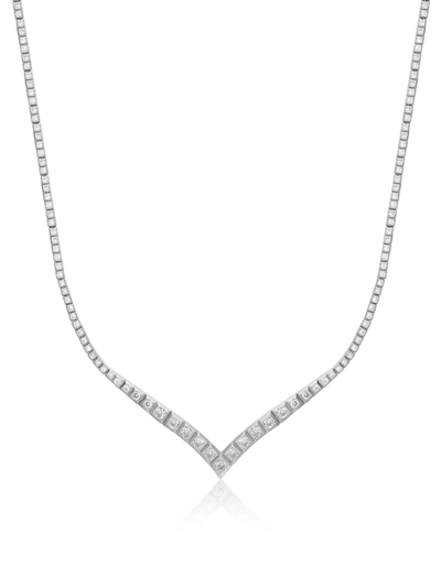 Shop Luv Aj Pyramid V Tennis Necklace- Silver