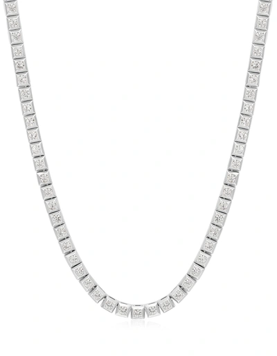 Shop Luv Aj Pyramid Stud Tennis Necklace- Silver