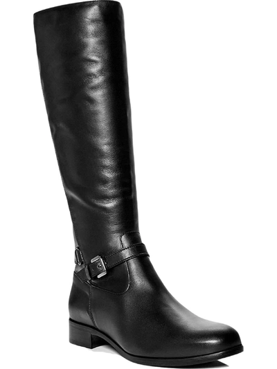 Shop La Canadienne Sunday Womens Leather Stacked Heel Knee-high Boots In Black