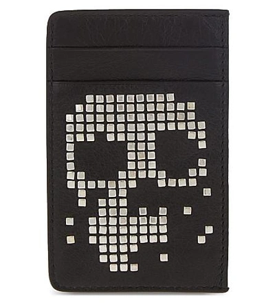 Shop Alexander Mcqueen Exploded Skull Leather Cad Holder In Black