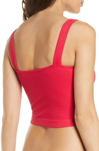 Shop Free People Intimately Fp Solid Rib Brami Crop Top In Red