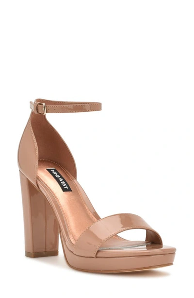 Nine West Elope Platform Sandal In Clay Patent