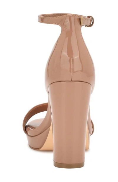 Nine West Elope Platform Sandal In Clay Patent