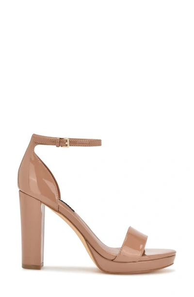 Nine West Elope Platform Sandal In Clay Patent