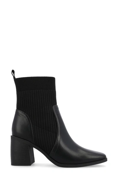 Journee Collection Harlowe Knit Bootie In Black