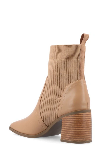 Journee Collection Harlowe Knit Bootie In Tan