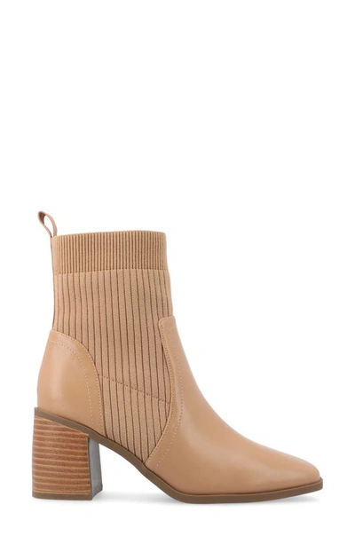 Journee Collection Harlowe Knit Bootie In Tan