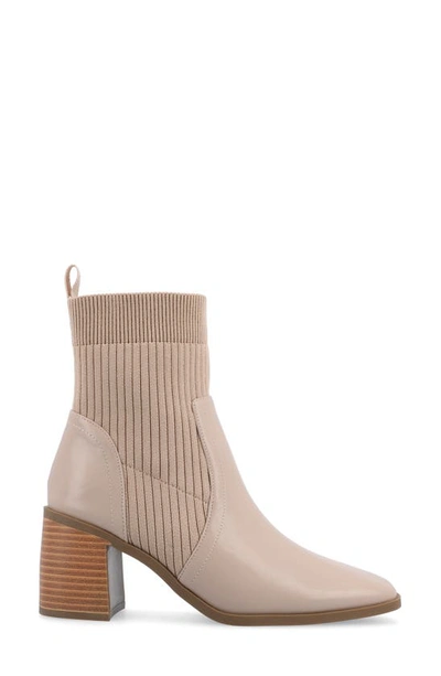 Journee Collection Harlowe Knit Bootie In Taupe