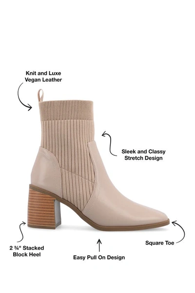 Journee Collection Harlowe Knit Bootie In Taupe