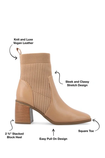 Journee Collection Harlowe Knit Bootie In Tan