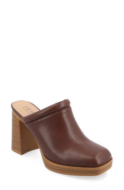 Shop Journee Collection Izara Platform Mule In Brown