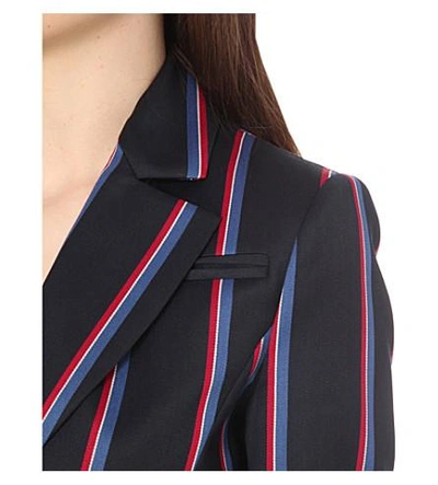 Shop Altuzarra Acacia Wool And Cotton-blend Jacket In Navy/tango