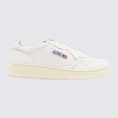 Shop Autry Goat White Leather 01 Low Sneakers