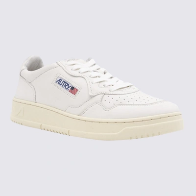 Shop Autry Goat White Leather 01 Low Sneakers